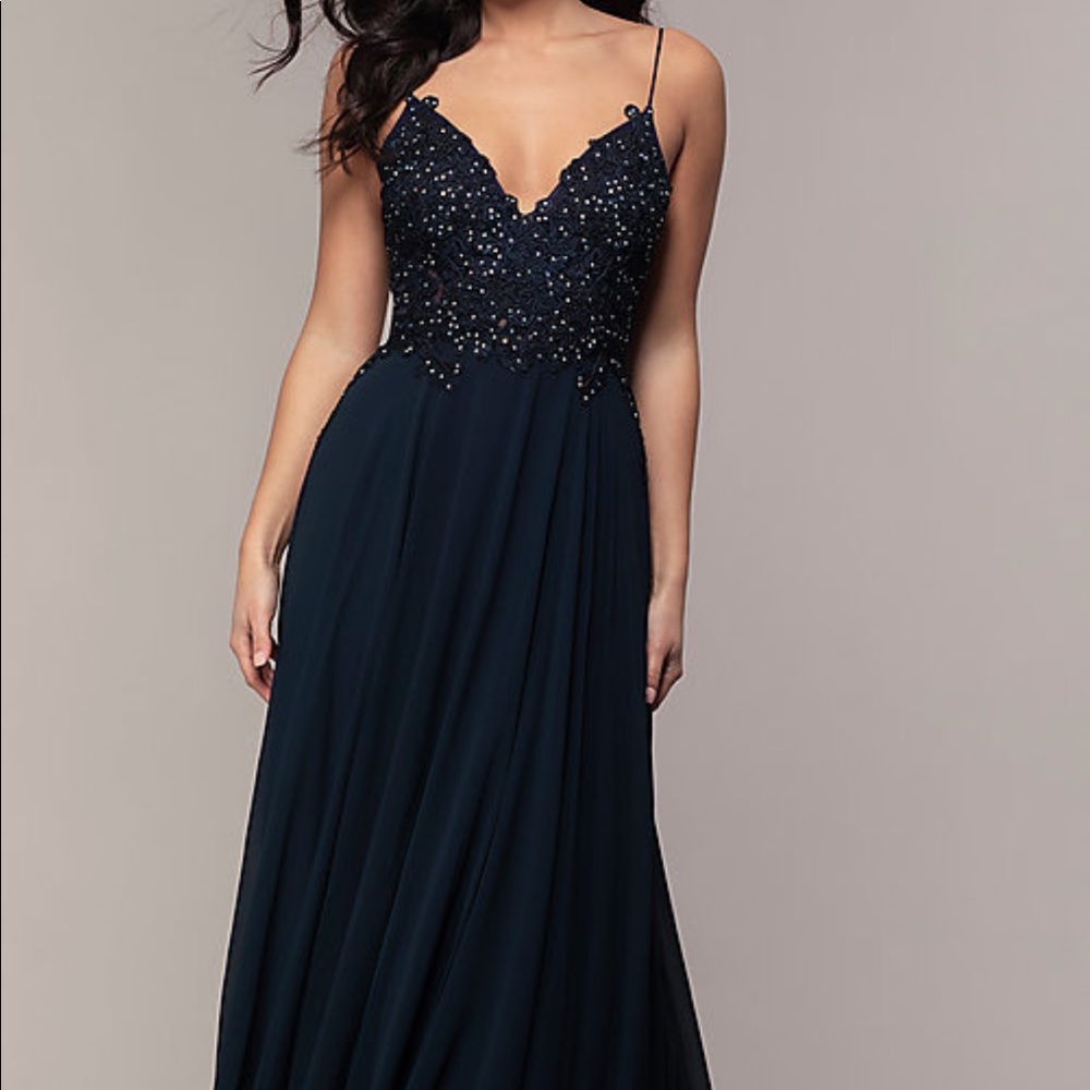 Chiffon Prom Dress with Ribbon Embroider WORN ONCE